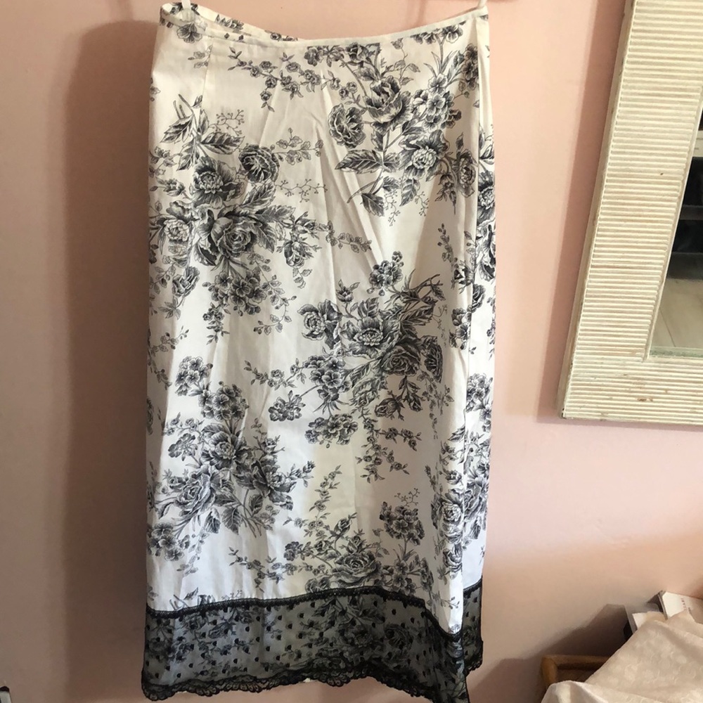 Jessica McClintock for Gunne Sax floral lace skirt